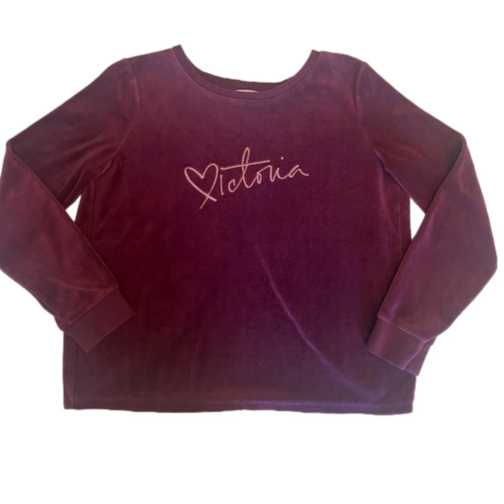 Victoria's Secret Velour Maroon Open Back Womens‎ M Long Sleeve